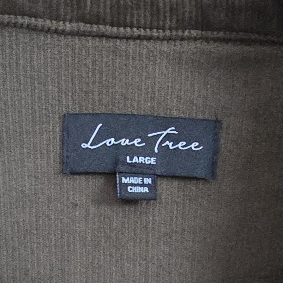 Love Tree Women's Olive Corduroy Cropped Jacket - Picture 4 of 4